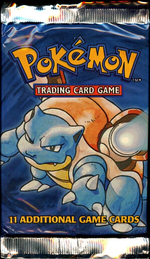 1x LIGHT 1999-2000 Base Set Pokemon Booster Pack (Blastoise Artwork)