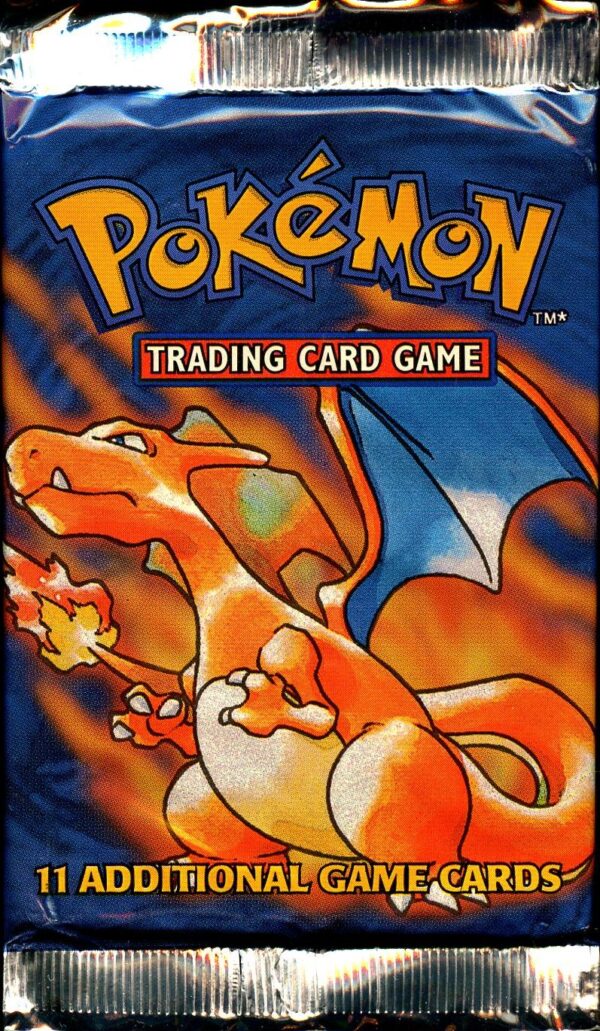 1x LIGHT 1999-2000 Base Set Pokemon Booster Pack (Charizard Artwork)